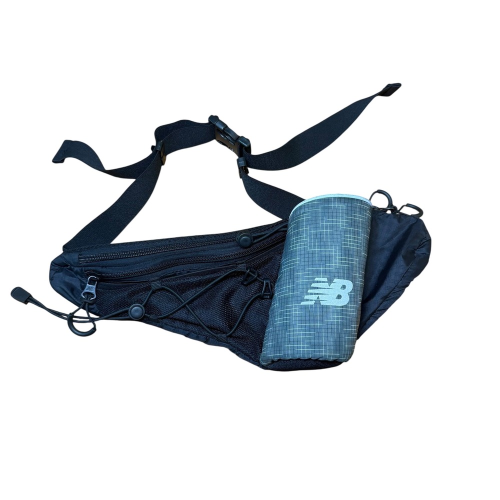 New Balance Running Belt‎ Fanny Pack Water Bottle Holder Black Adjustable